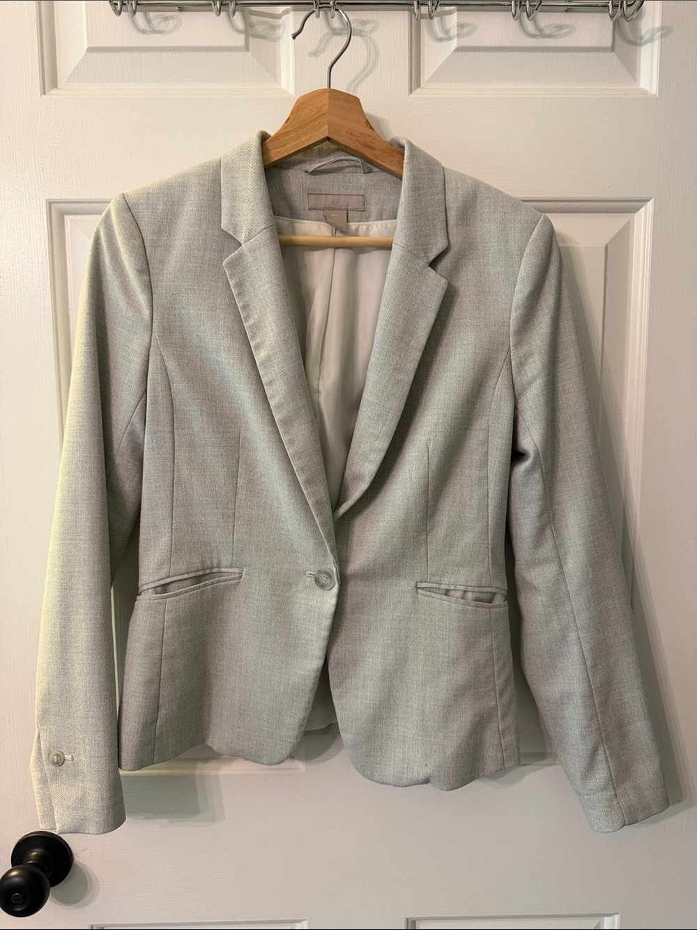 H&M Light Gray Women's Single-Button Blazer